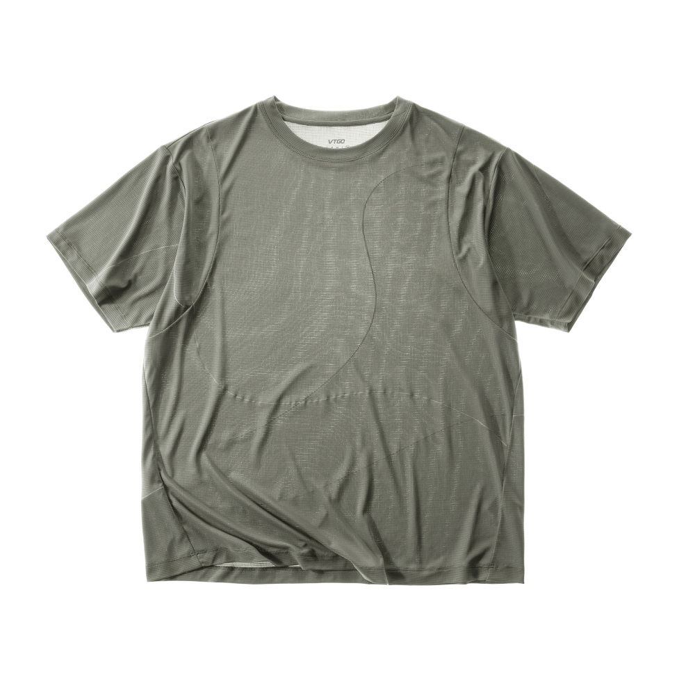 Lightweight Reflective-Print Short-Sleeve Training Tee