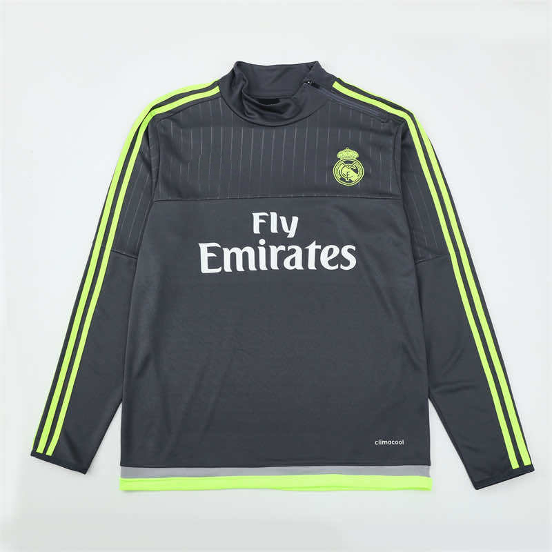 1516 season Real Madrid CF grey Half pull training suit