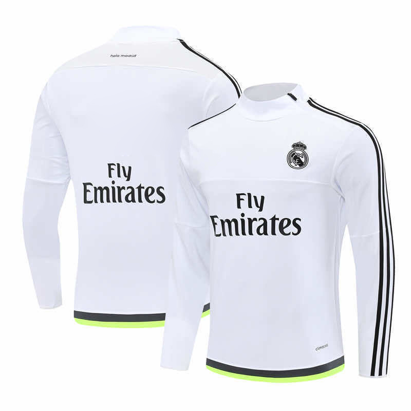 1516 season Real Madrid CF white Half pull training suit