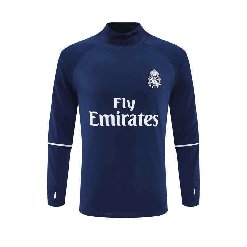 1617 season Real Madrid CF royal blue Half pull training suit