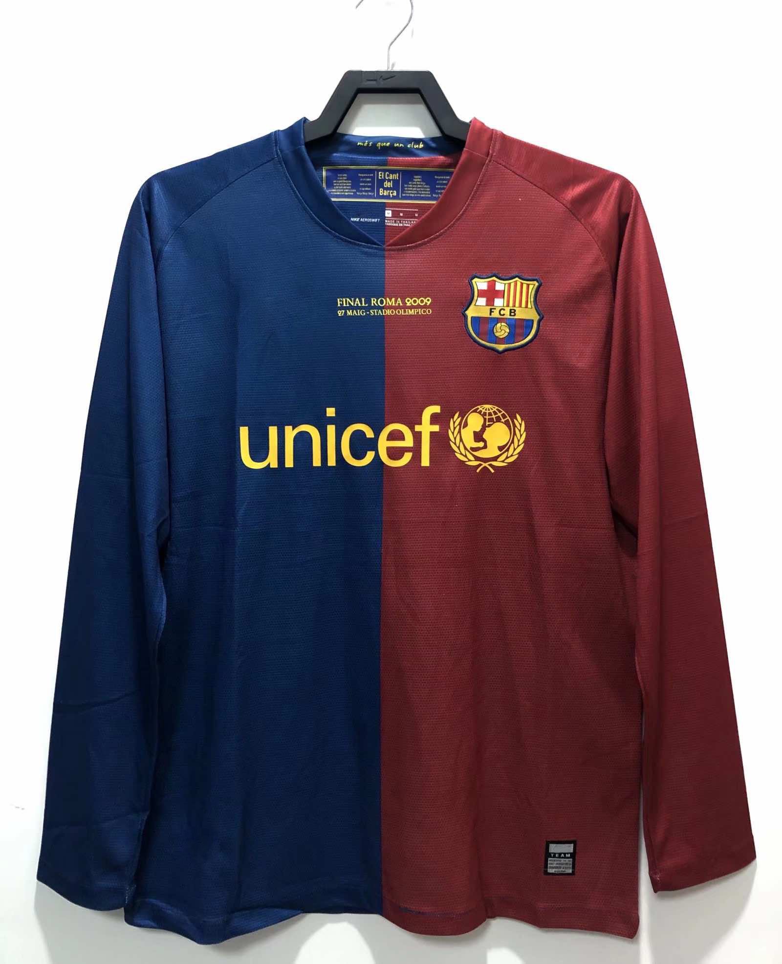 0809 season Barcelona Home Long Sleeved Champions League retro Fan version