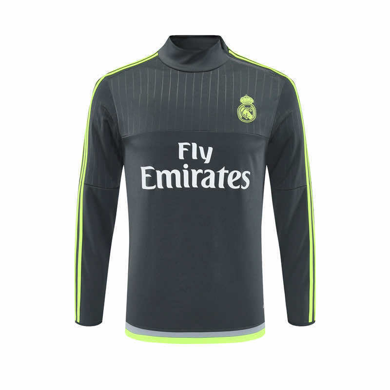 1516 season Real Madrid CF grey Half pull training suit