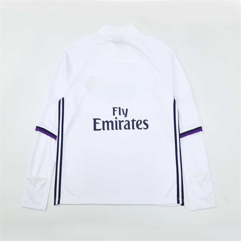 1617 season Real Madrid CF white Half pull training suit