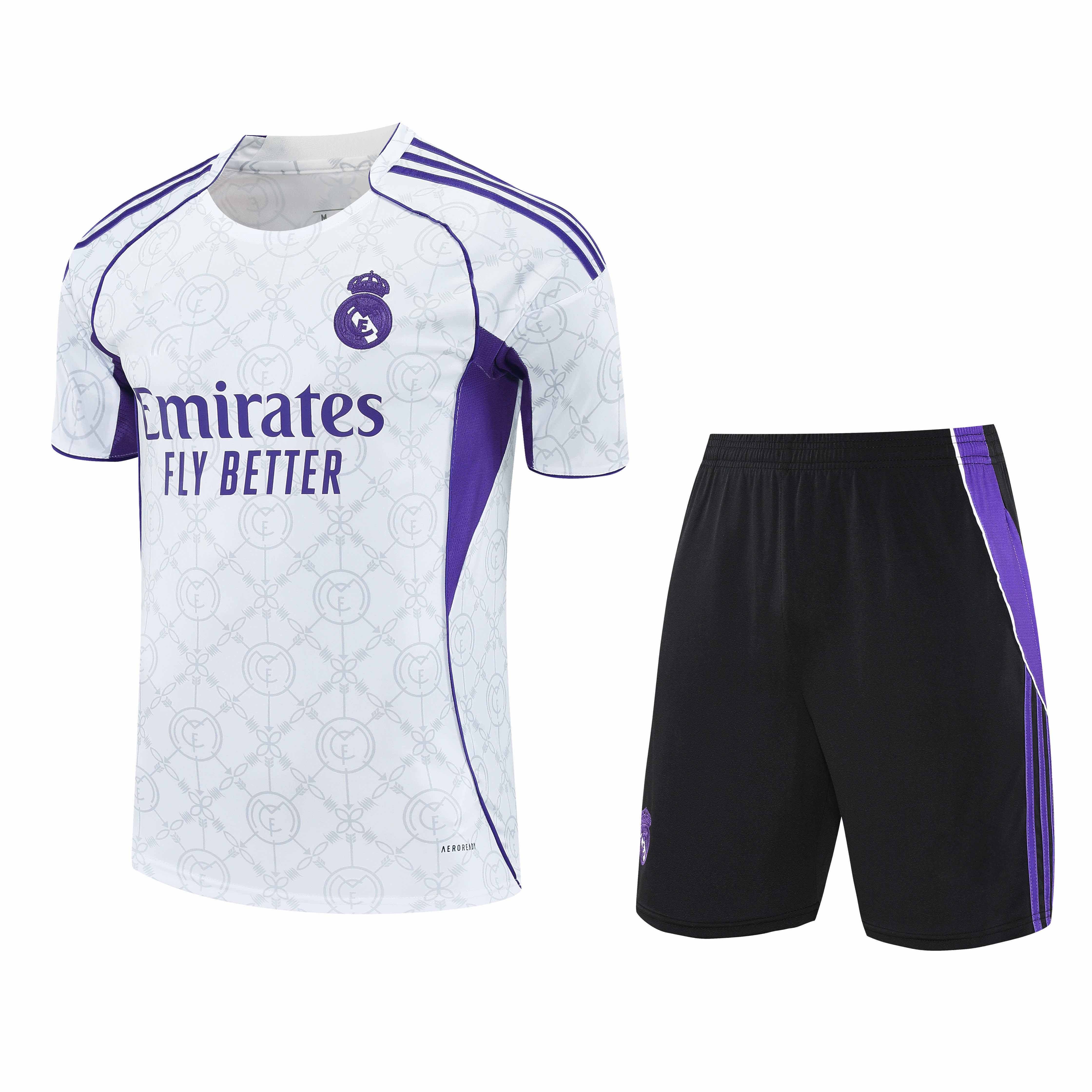 2526 season Real Madrid CF Training clothes suit Short sleeve Fan version