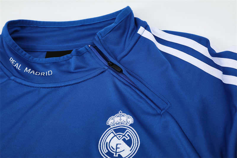 1314 season Real Madrid CF blue Half pull training suit