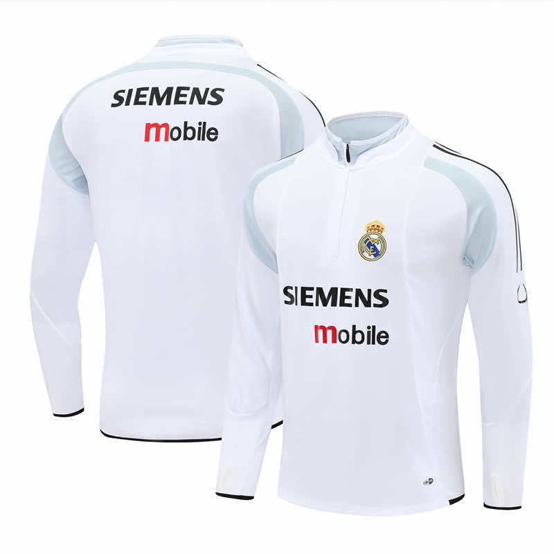 0405 season Real Madrid CF white Half pull training suit