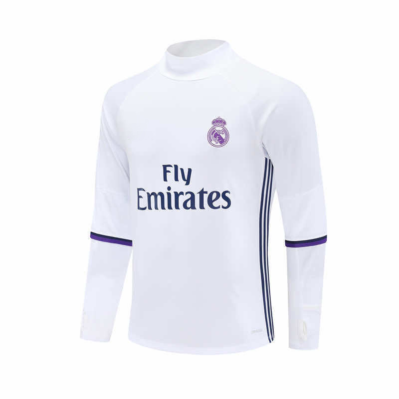 1617 season Real Madrid CF white Half pull training suit