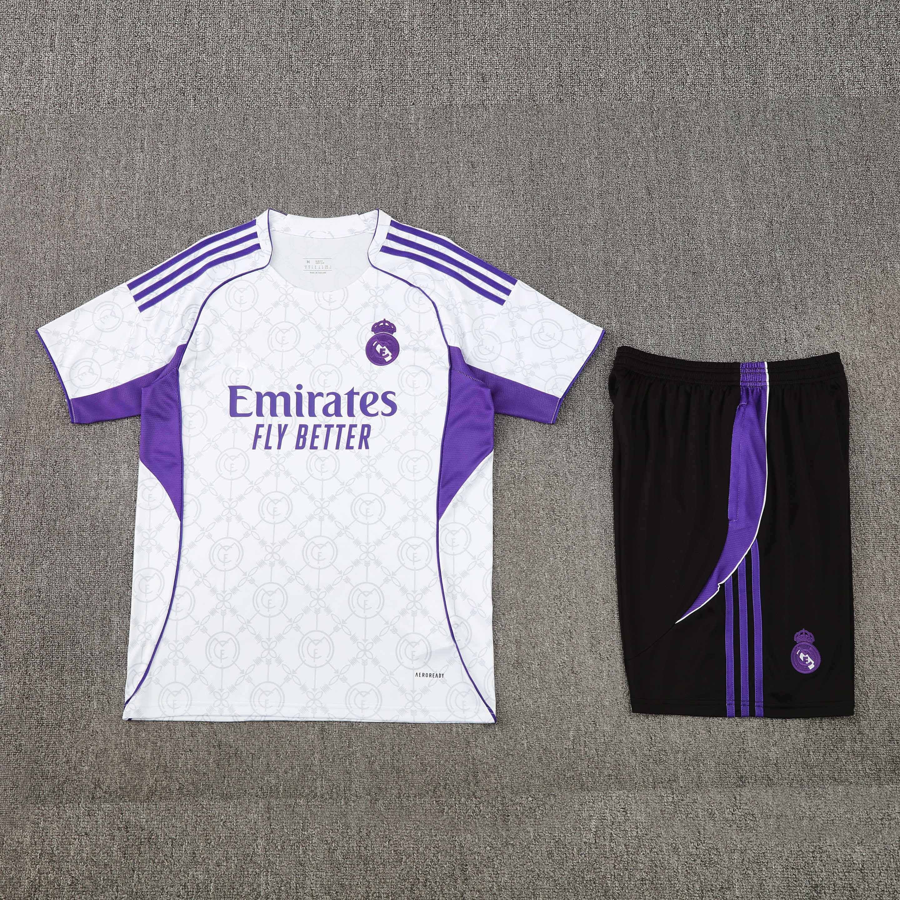 2526 season Real Madrid CF Training clothes suit Short sleeve Fan version