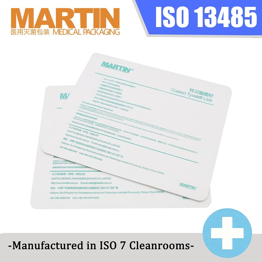 DuPont Raw Material Printable Tyvek Lidstock Fusion Coated Tyvek Paper Custom Die Cut for Medical Device Packaging