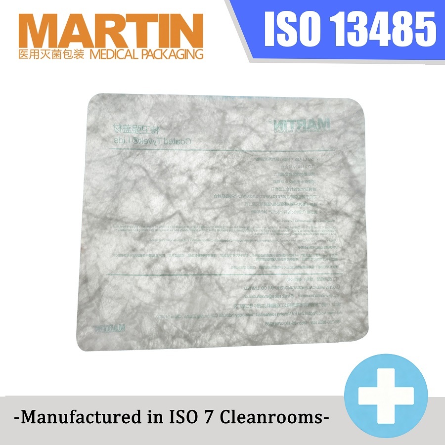 EO Gamma Sterilizable Tyvek Coated Lidstock Peelable Sealing Lids for Thermoformed Medical Trays ISO 11607 Certified Printing