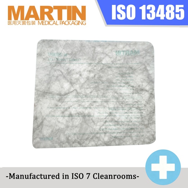 EO Gamma Sterilizable Tyvek Coated Lidstock Peelable Sealing Lids for Thermoformed Medical Trays ISO 11607 Certified Printing