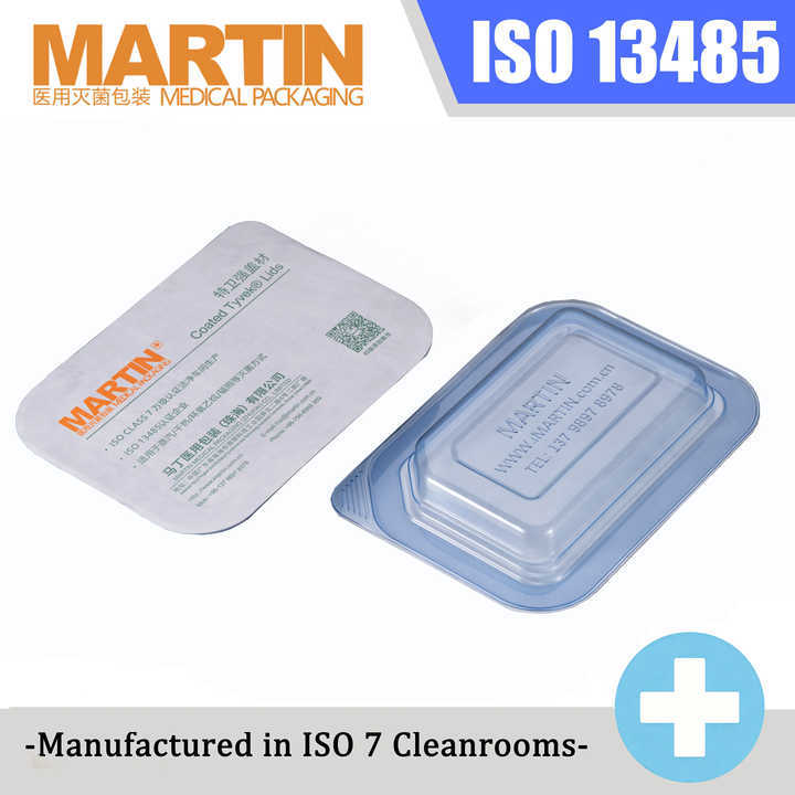 EO Gamma Sterilizable Tyvek Coated Lidstock Peelable Sealing Lids for Thermoformed Medical Trays ISO 11607 Certified Printing
