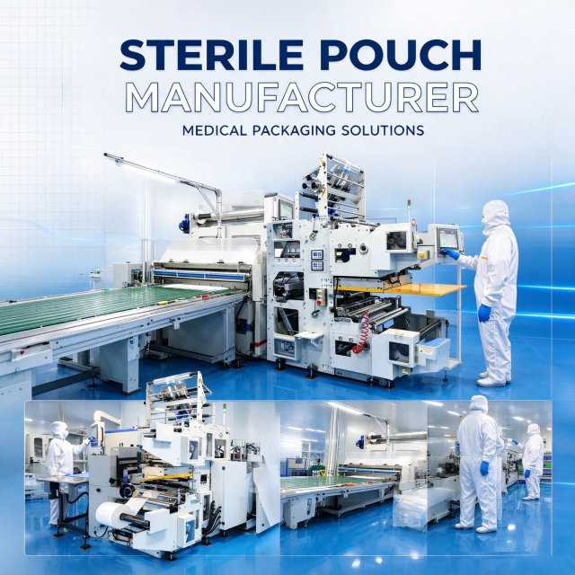 Custom Printed Tyvek Header Pouch Compatible with EO & Gamma Sterilization