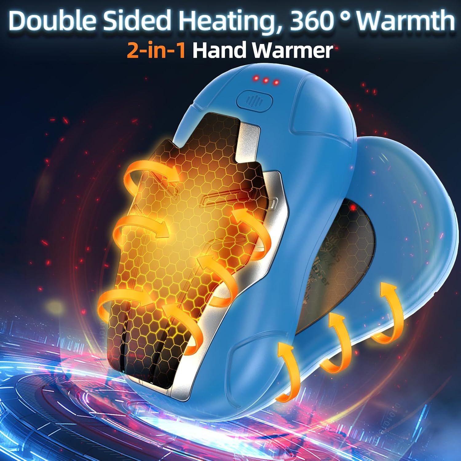 Hand Warmer Rechargeable 10000mAh, FANDLISS Electric Potable Pocket Heater, Reusable Hand Warmer for Outdoor/Indoor/Working/Studying/Camping/Golf/Pain Relief/Warm Gifts for Women Mens