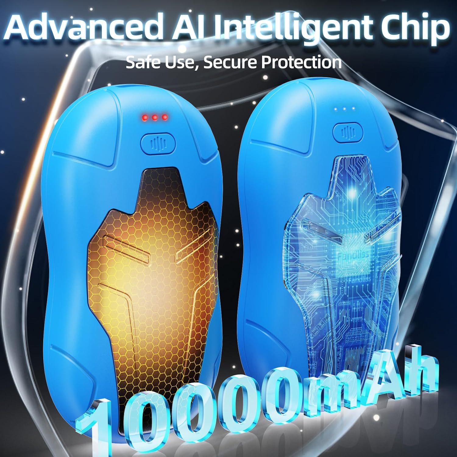 10000mAh Rechargeable Hand Warmer, Double-Sided Magnetic | Magnetic Dual Hand Warmers, fast double-sided heating. Fits gloves & pockets, ideal for commute, hiking, winter use & gifts