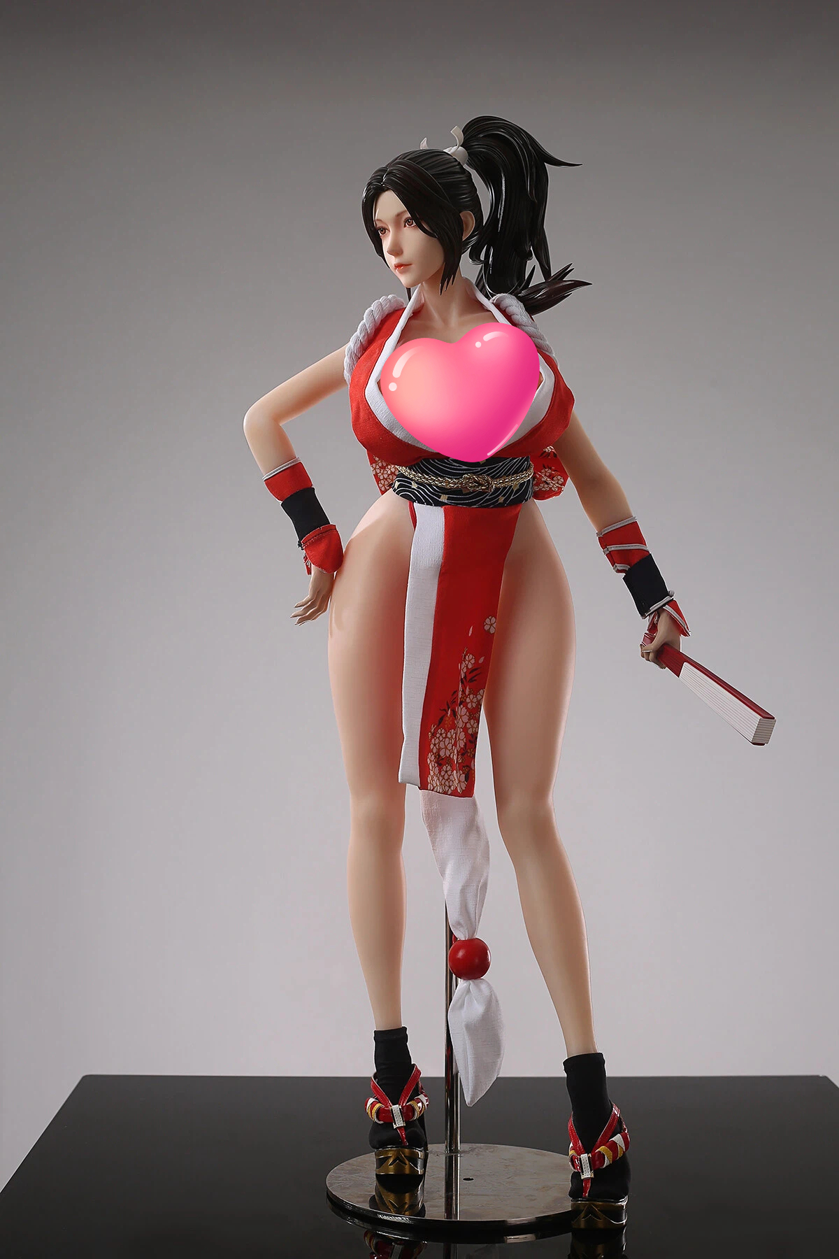 65cm Crimson Ninja Silicone Anime Doll – Fiery Red-Haired Martial Arts Companion
