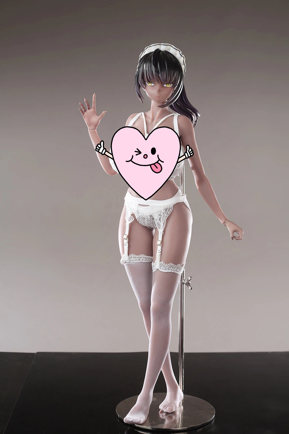 65cm Crimson Noir Demon Silicone Anime Doll – Gothic Fantasy Companion