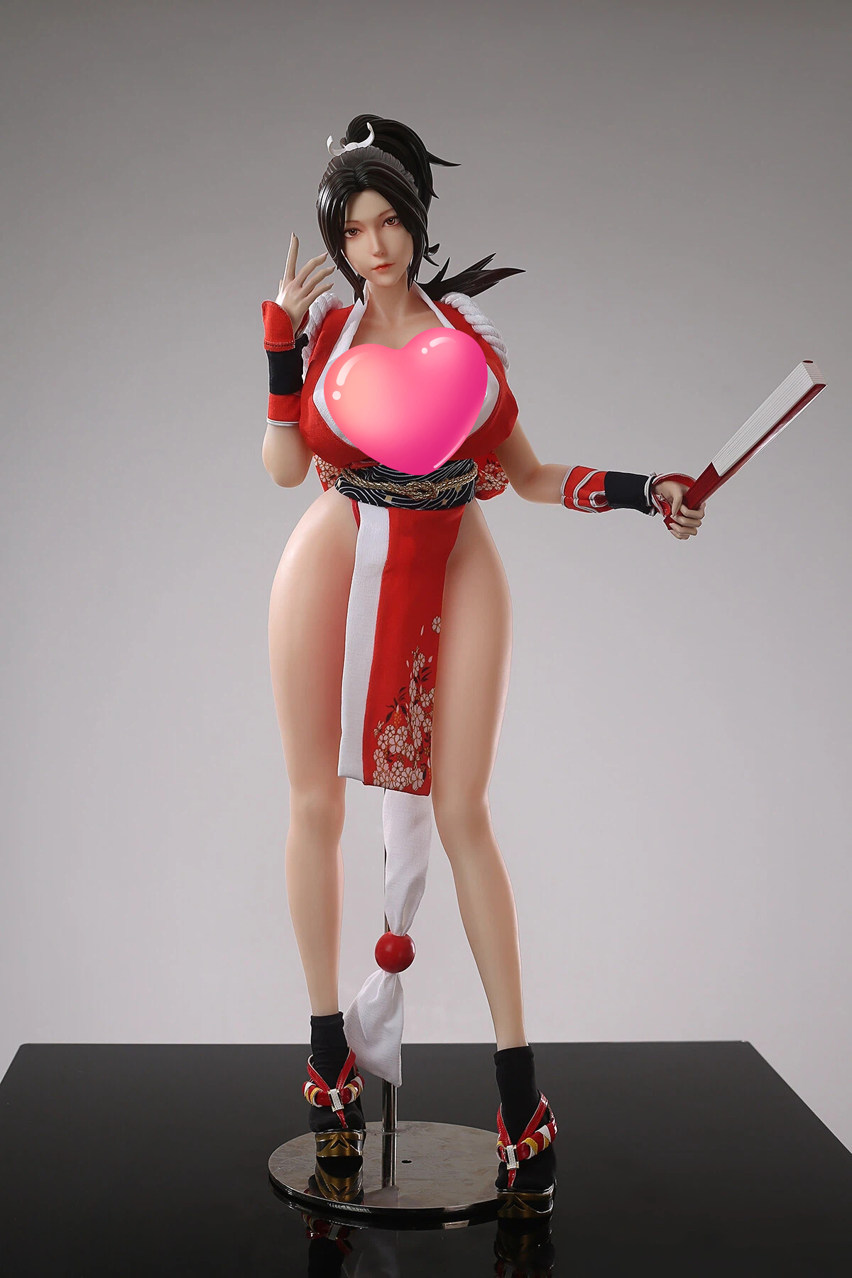 65cm Crimson Ninja Silicone Anime Doll – Fiery Red-Haired Martial Arts Companion