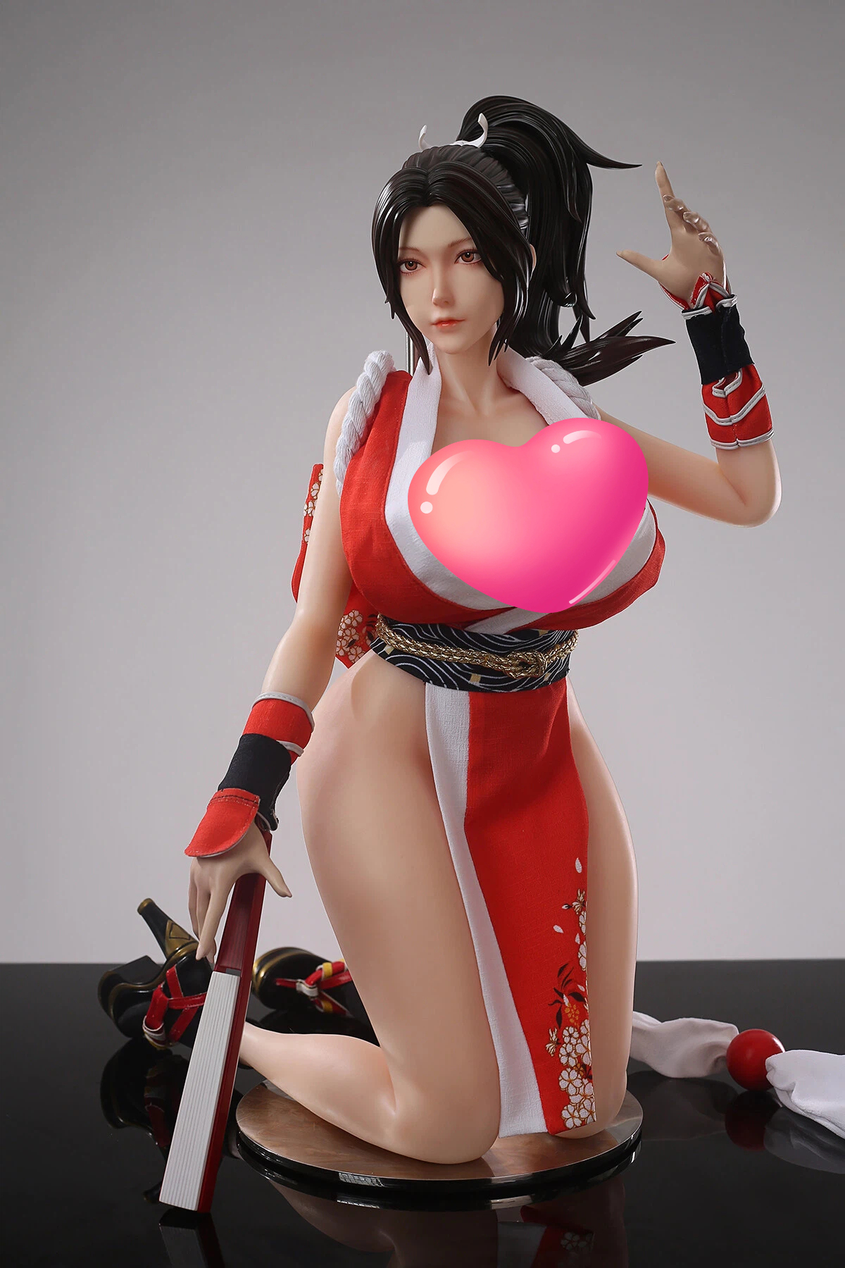 65cm Crimson Ninja Silicone Anime Doll – Fiery Red-Haired Martial Arts Companion