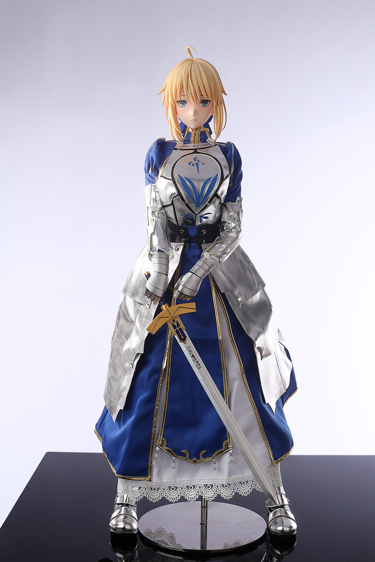 65cm Royal Blue Knight Silicone Anime Doll – Golden-Haired Fantasy Companion