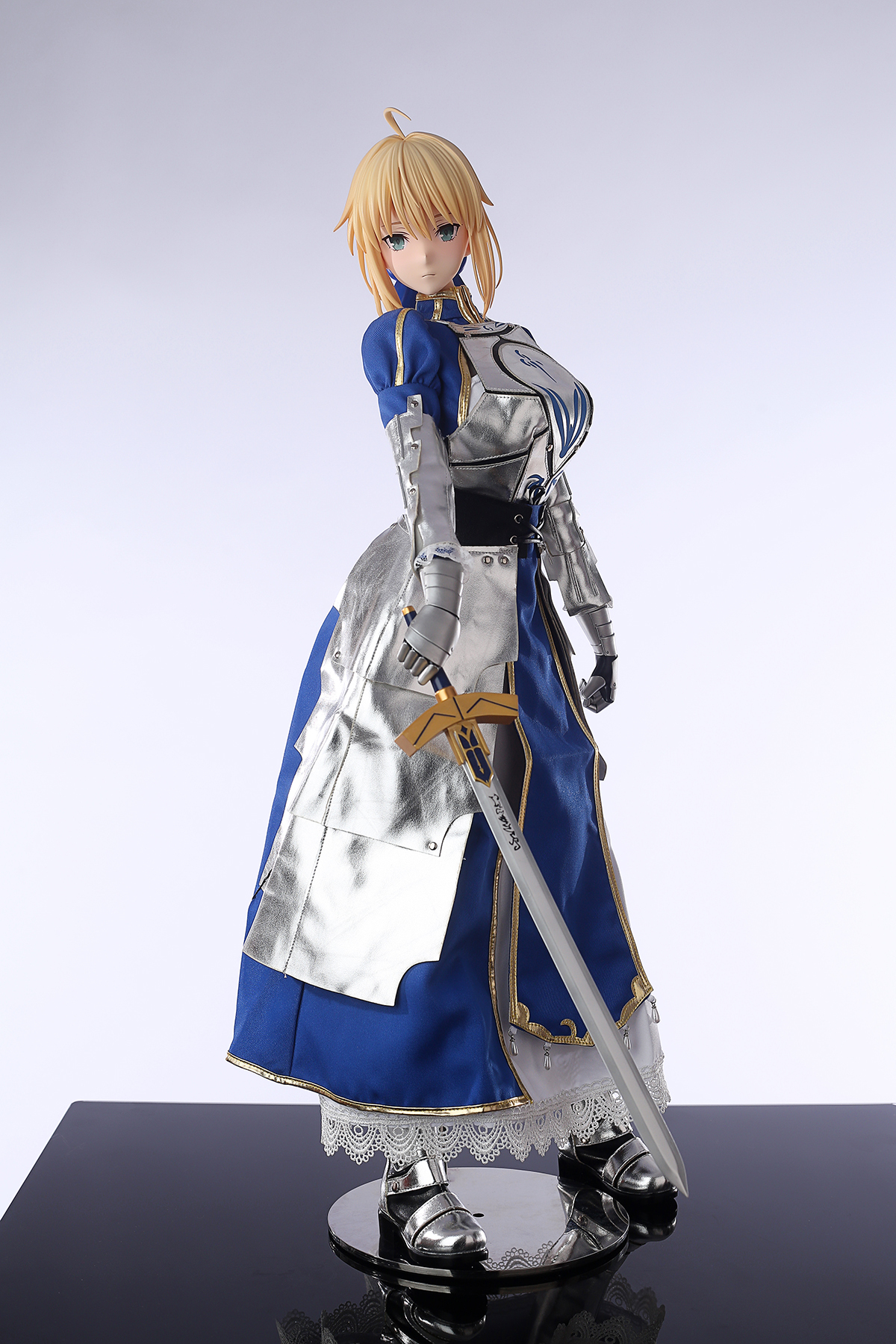 65cm Royal Blue Knight Silicone Anime Doll – Golden-Haired Fantasy Companion