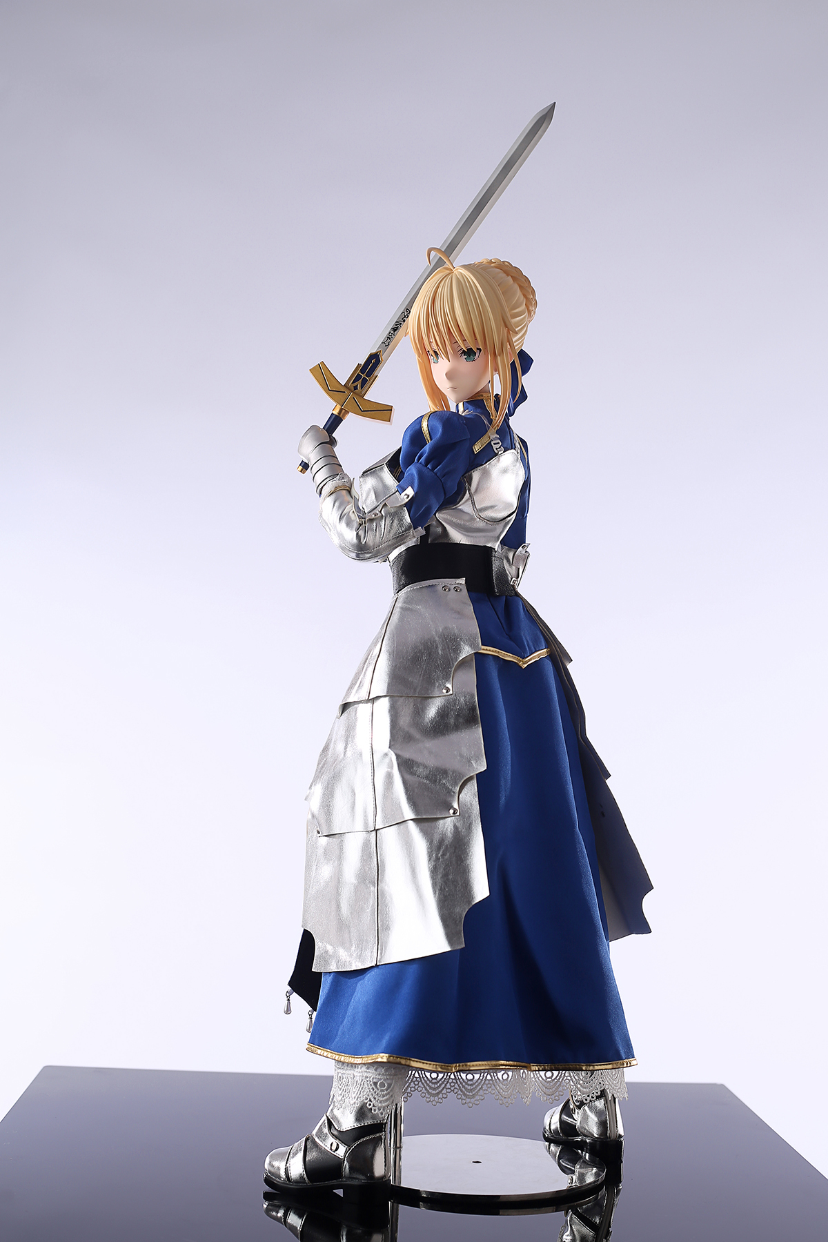 65cm Royal Blue Knight Silicone Anime Doll – Golden-Haired Fantasy Companion