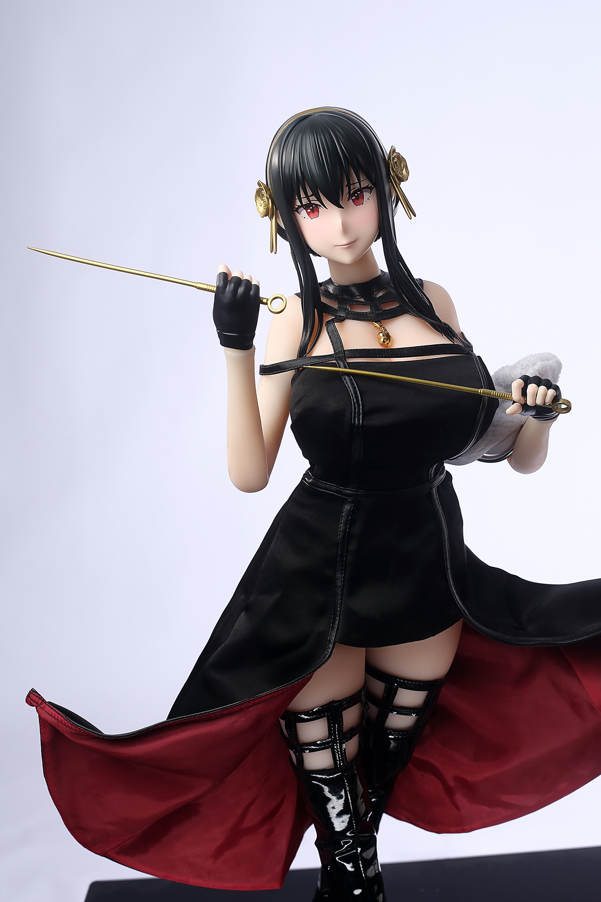 65cm Black Rose Assassin Silicone Anime Doll – Elegant Dark Fantasy Companion
