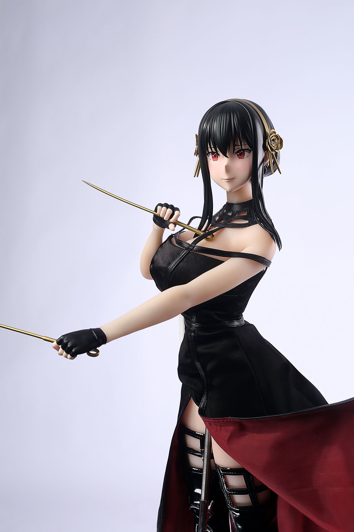 65cm Black Rose Assassin Silicone Anime Doll – Elegant Dark Fantasy Companion