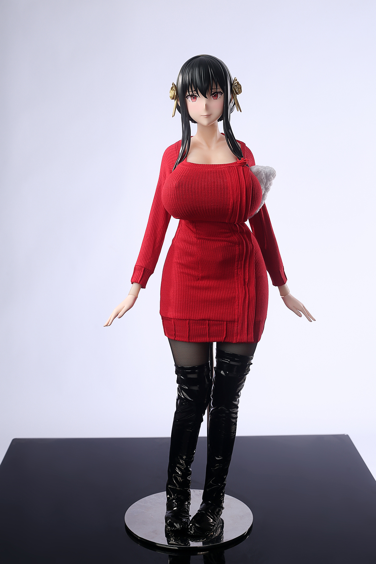 65cm Black Rose Assassin Silicone Anime Doll – Elegant Dark Fantasy Companion