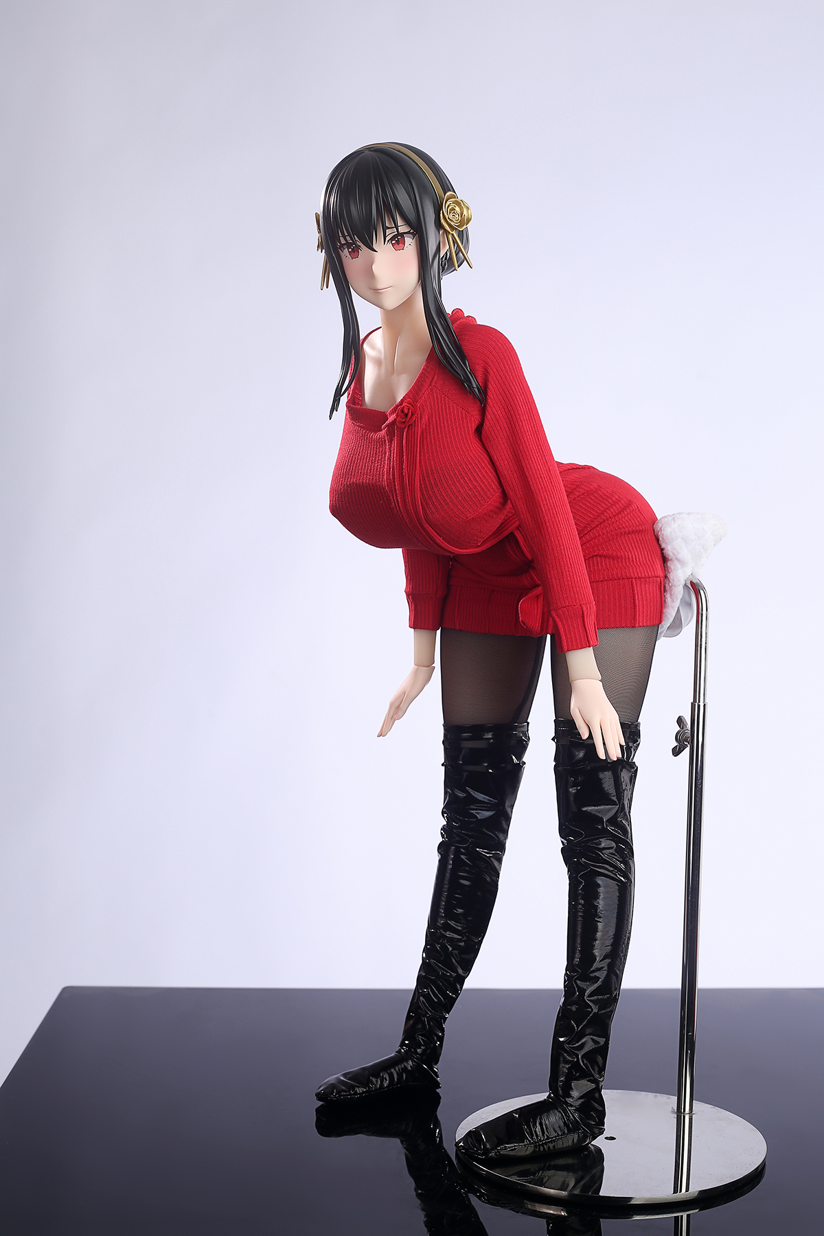 65cm Black Rose Assassin Silicone Anime Doll – Elegant Dark Fantasy Companion