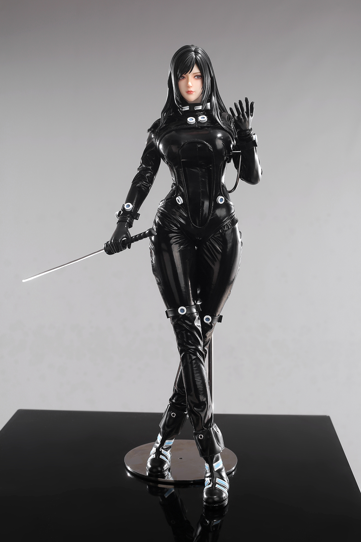 65cm Midnight Blossom Silicone Anime Doll – Elegant Black-Haired Fantasy Companion