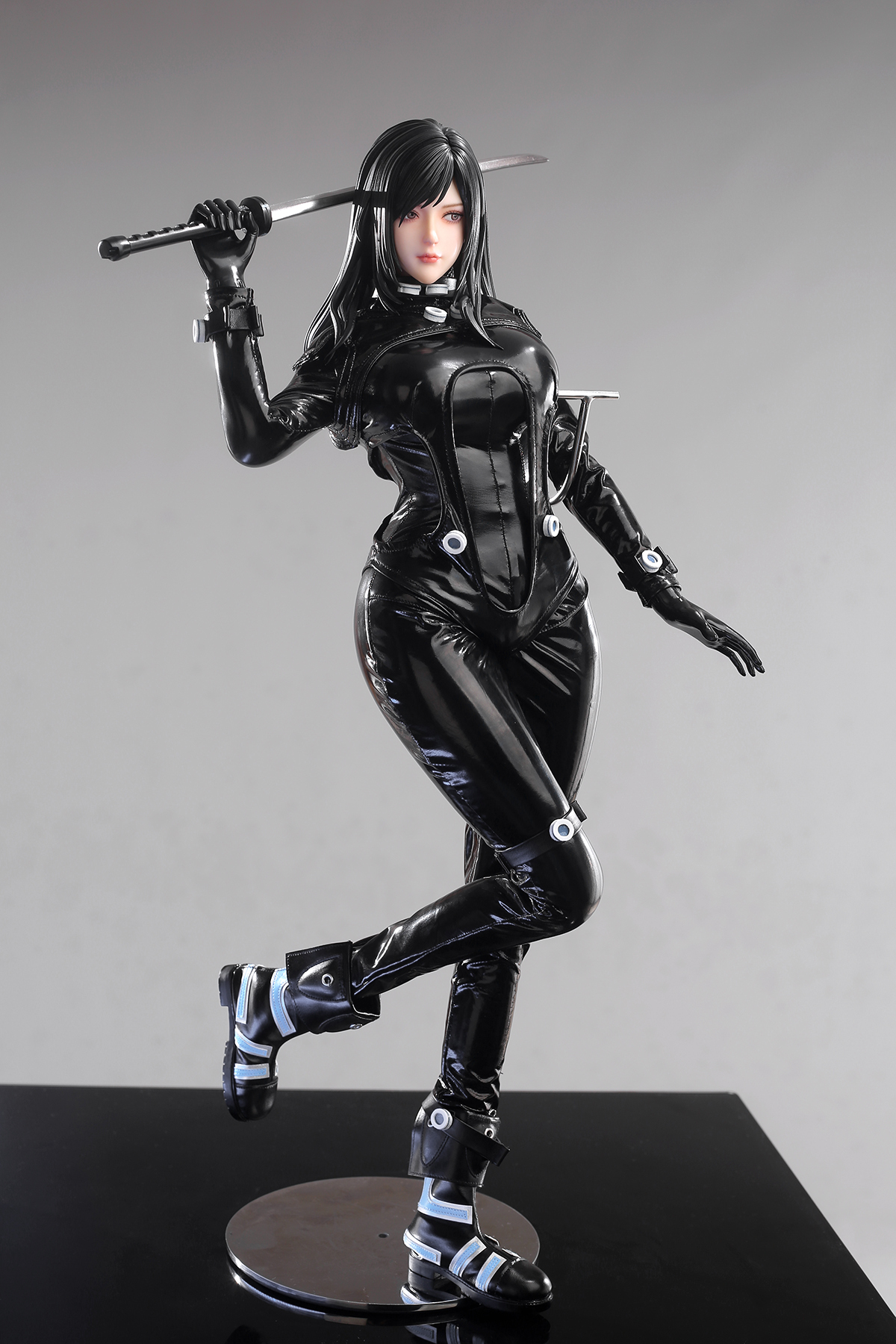 65cm Midnight Blossom Silicone Anime Doll – Elegant Black-Haired Fantasy Companion