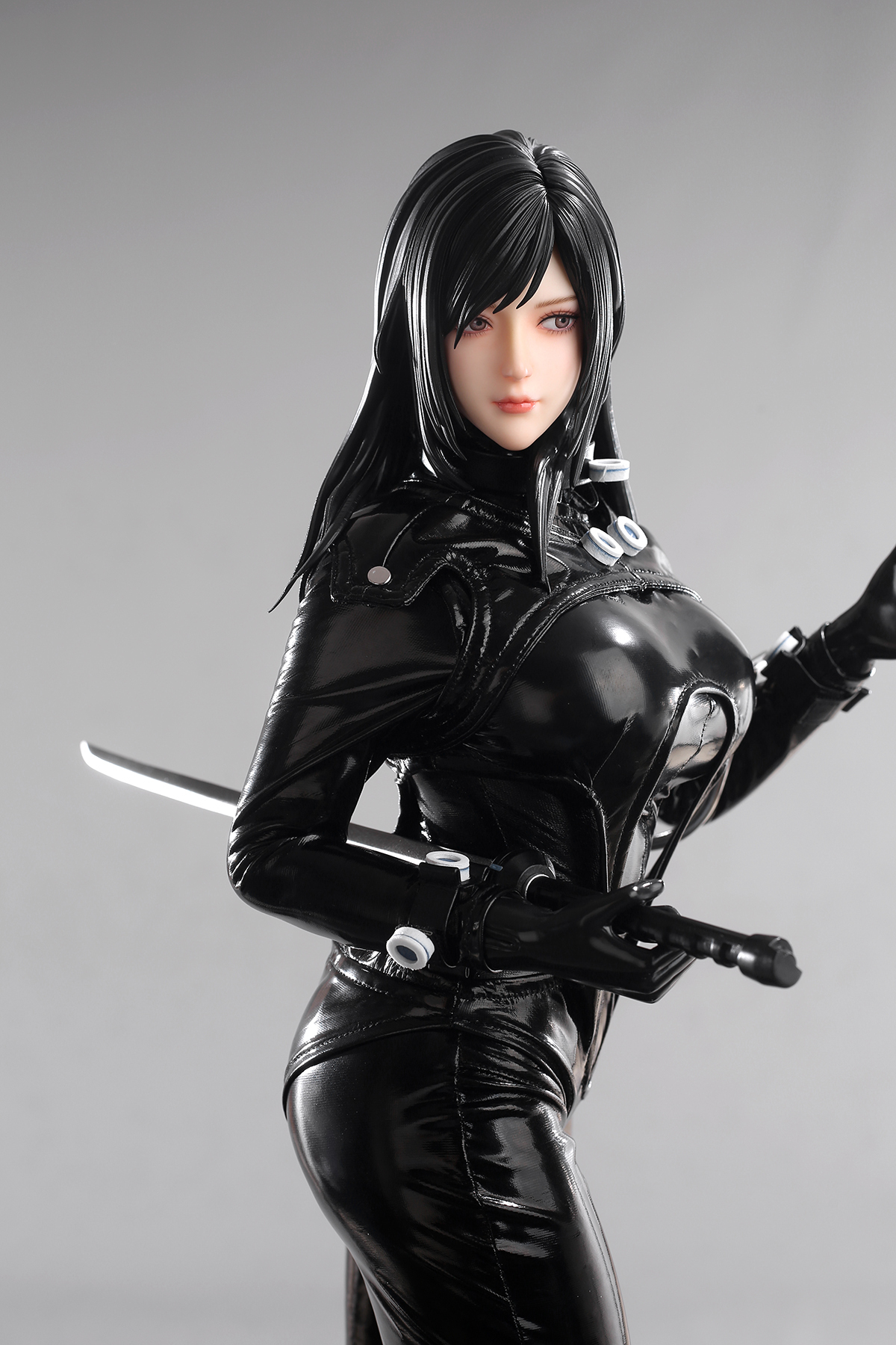 65cm Midnight Blossom Silicone Anime Doll – Elegant Black-Haired Fantasy Companion