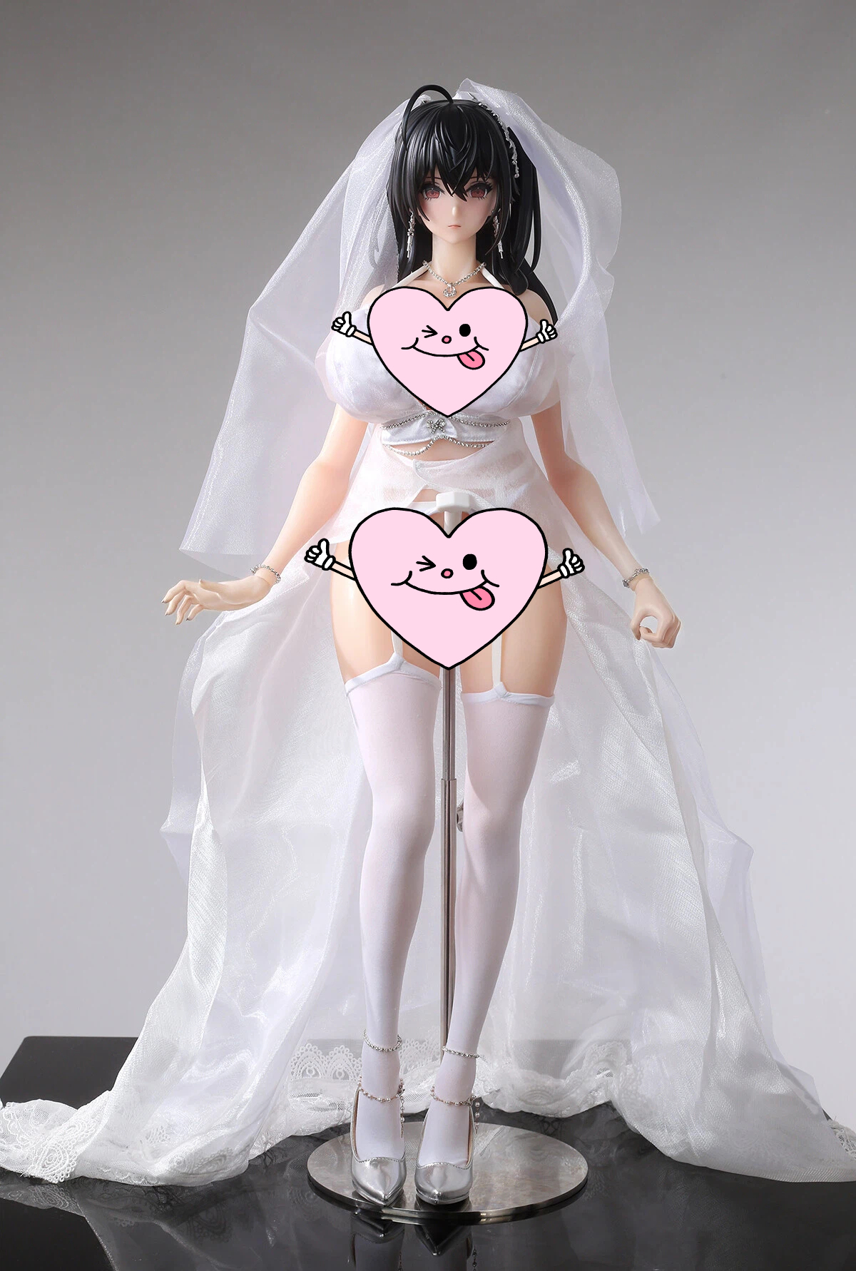 65cm Crimson Shrine Maiden Silicone Anime Doll – Elegant Red & White Fantasy Companion