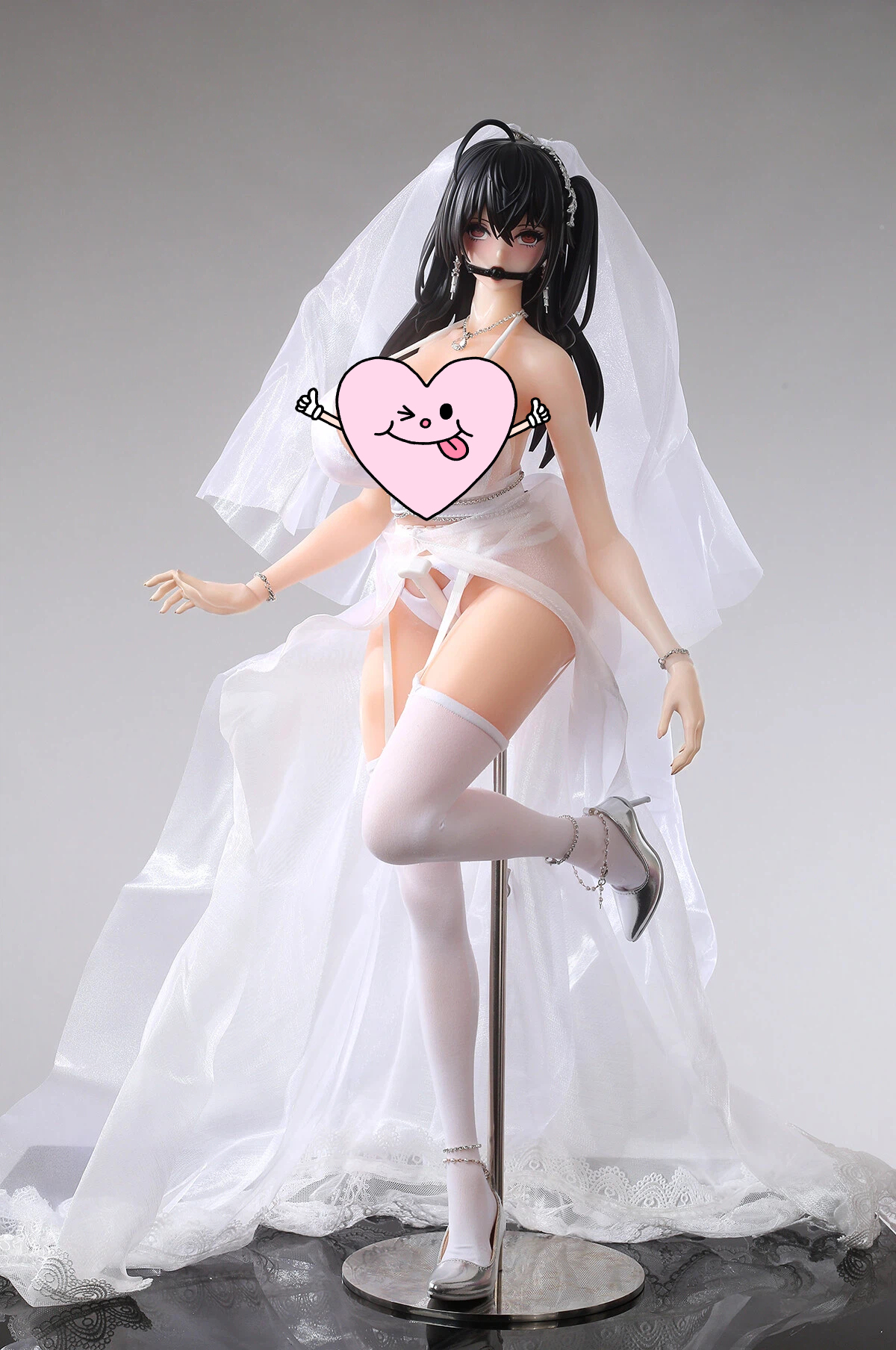 65cm Crimson Shrine Maiden Silicone Anime Doll – Elegant Red & White Fantasy Companion
