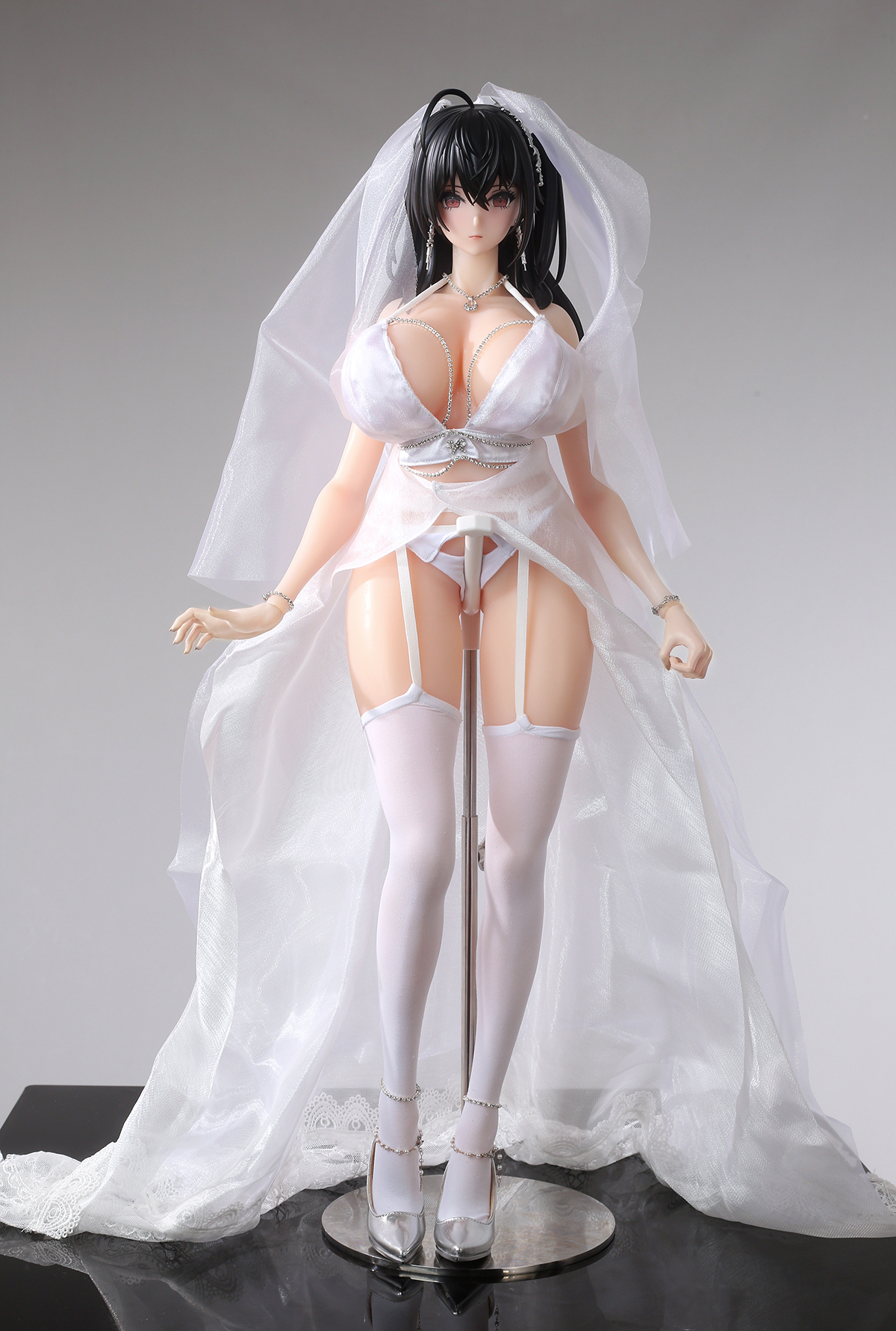 65cm Crimson Shrine Maiden Silicone Anime Doll – Elegant Red & White Fantasy Companion