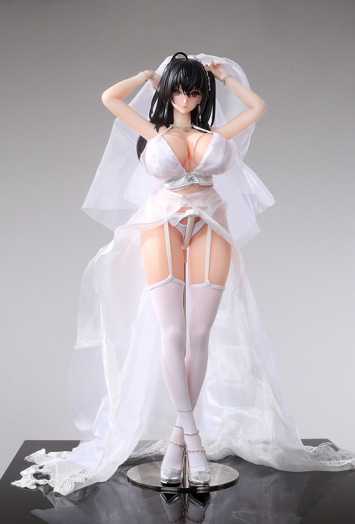 65cm Crimson Shrine Maiden Silicone Anime Doll – Elegant Red & White Fantasy Companion