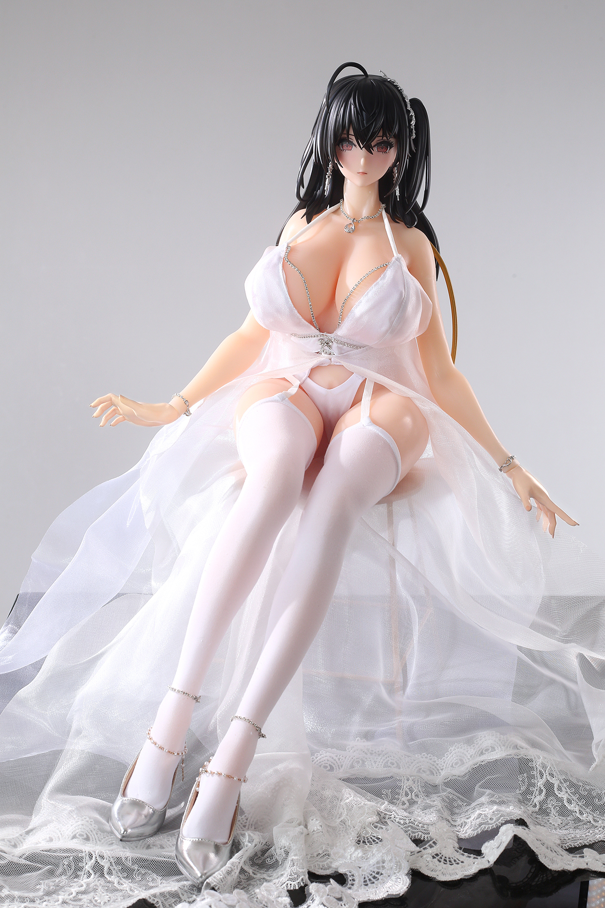 65cm Crimson Shrine Maiden Silicone Anime Doll – Elegant Red & White Fantasy Companion