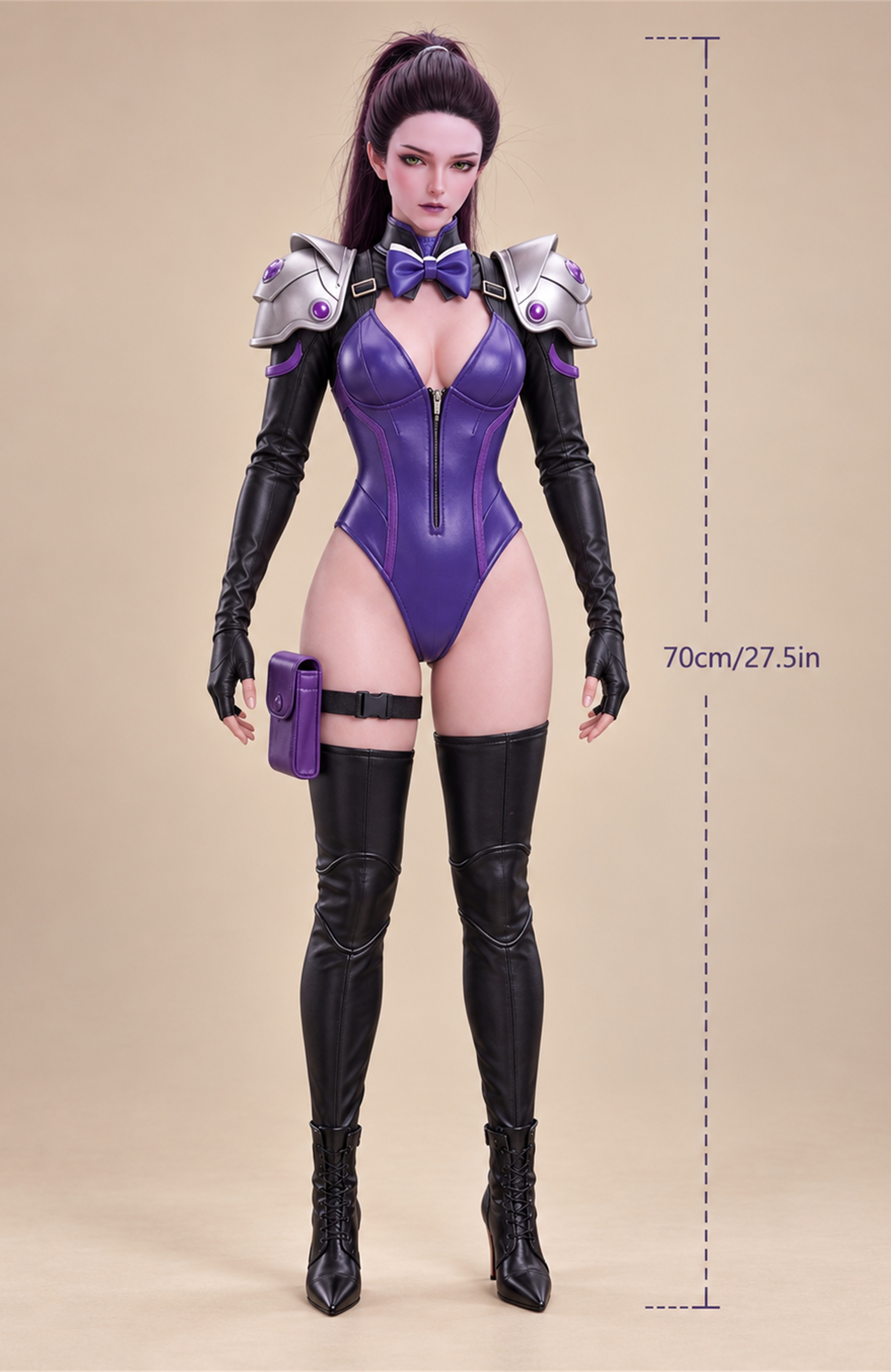 70cm Luna Rose Mini Silicone Anime Doll – Fantasy Character Collectible with Soft Touch Japanese Style