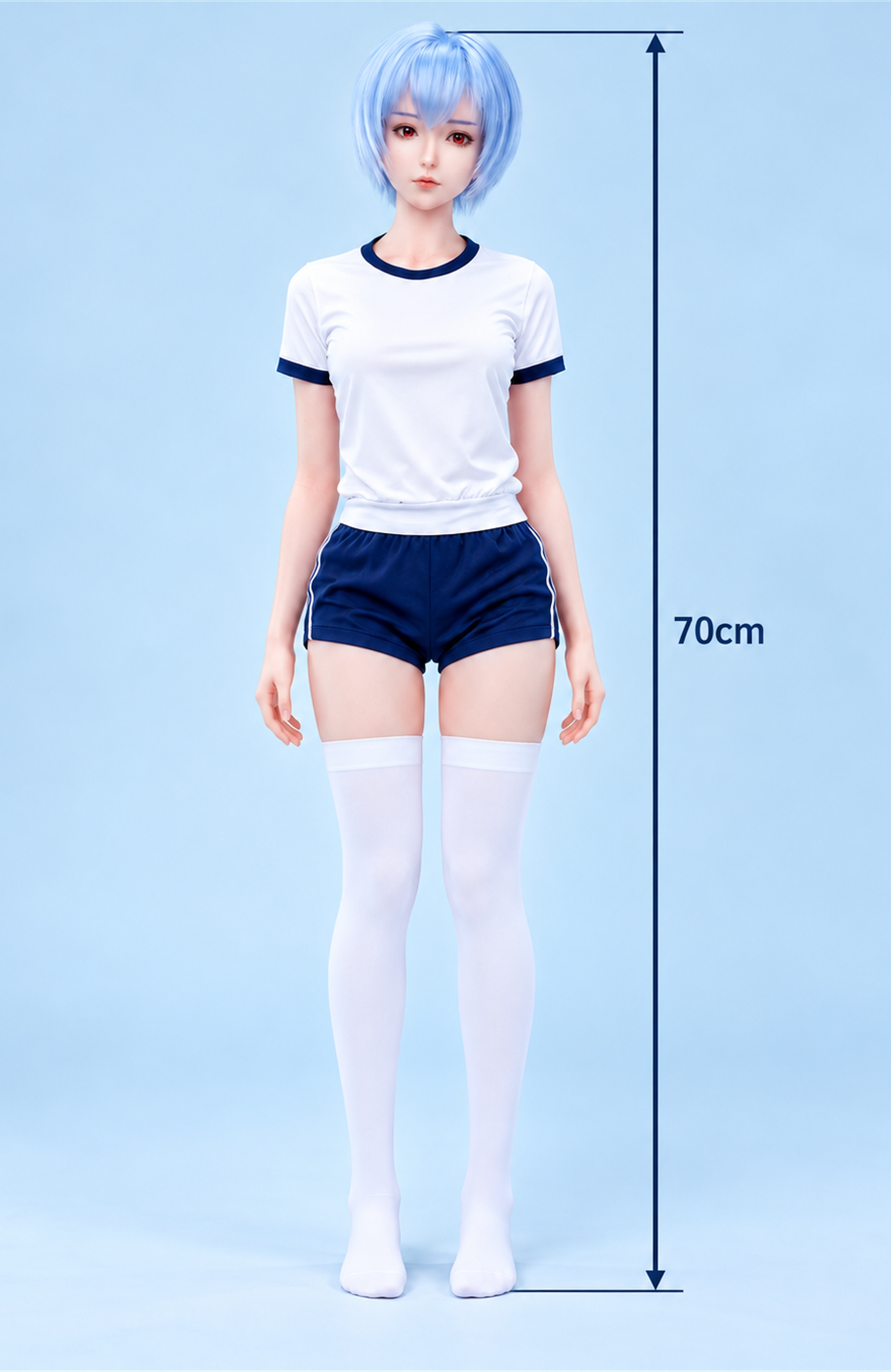 70cm Elara Snow Fantasy Silicone Anime Doll – Mini Winter Character Doll with Elegant Soft Touch Finish