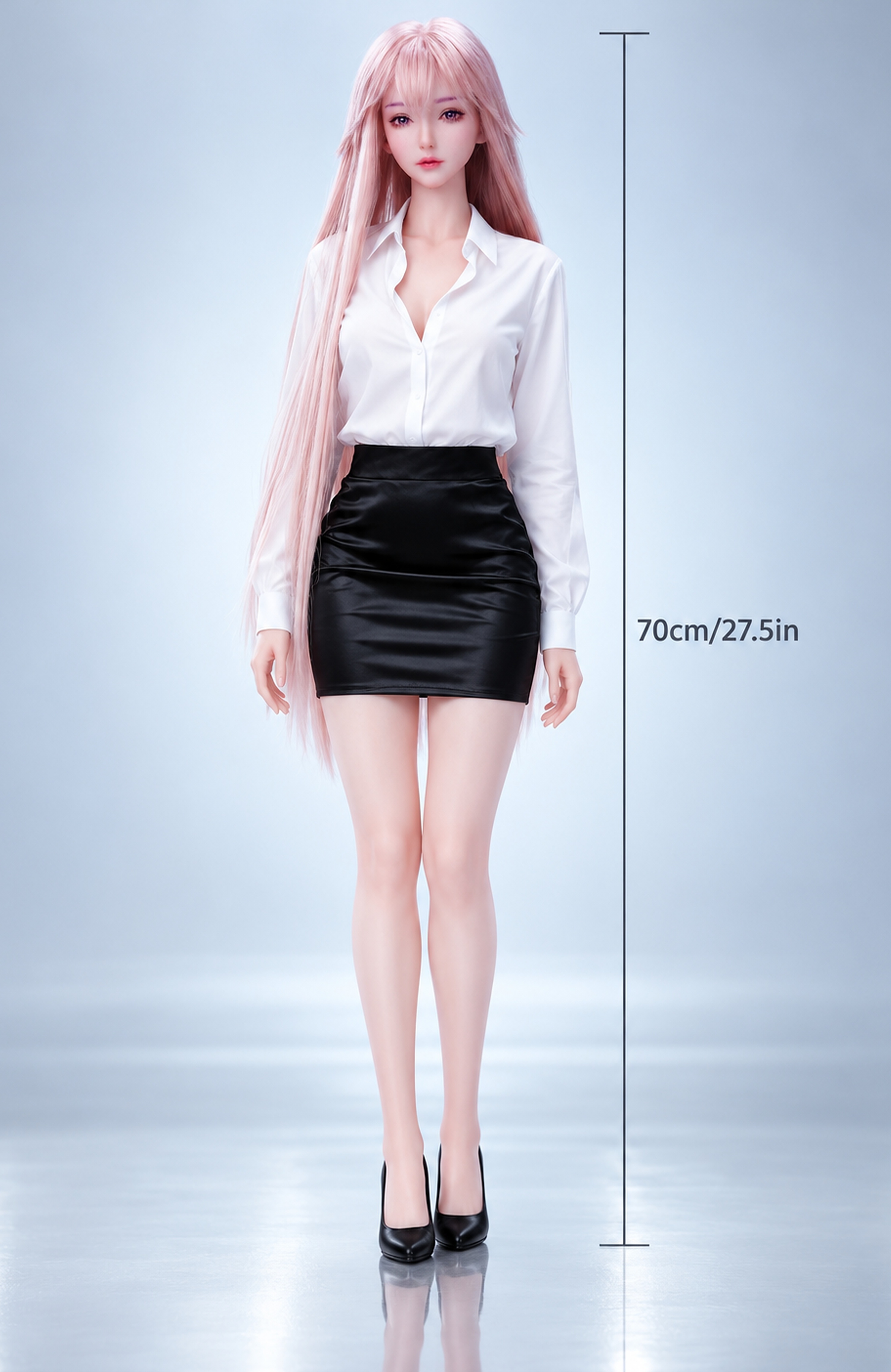 70cm Hana Crystal Mini Soft Silicone Anime Doll – Elegant Fantasy Girl Character Collectible