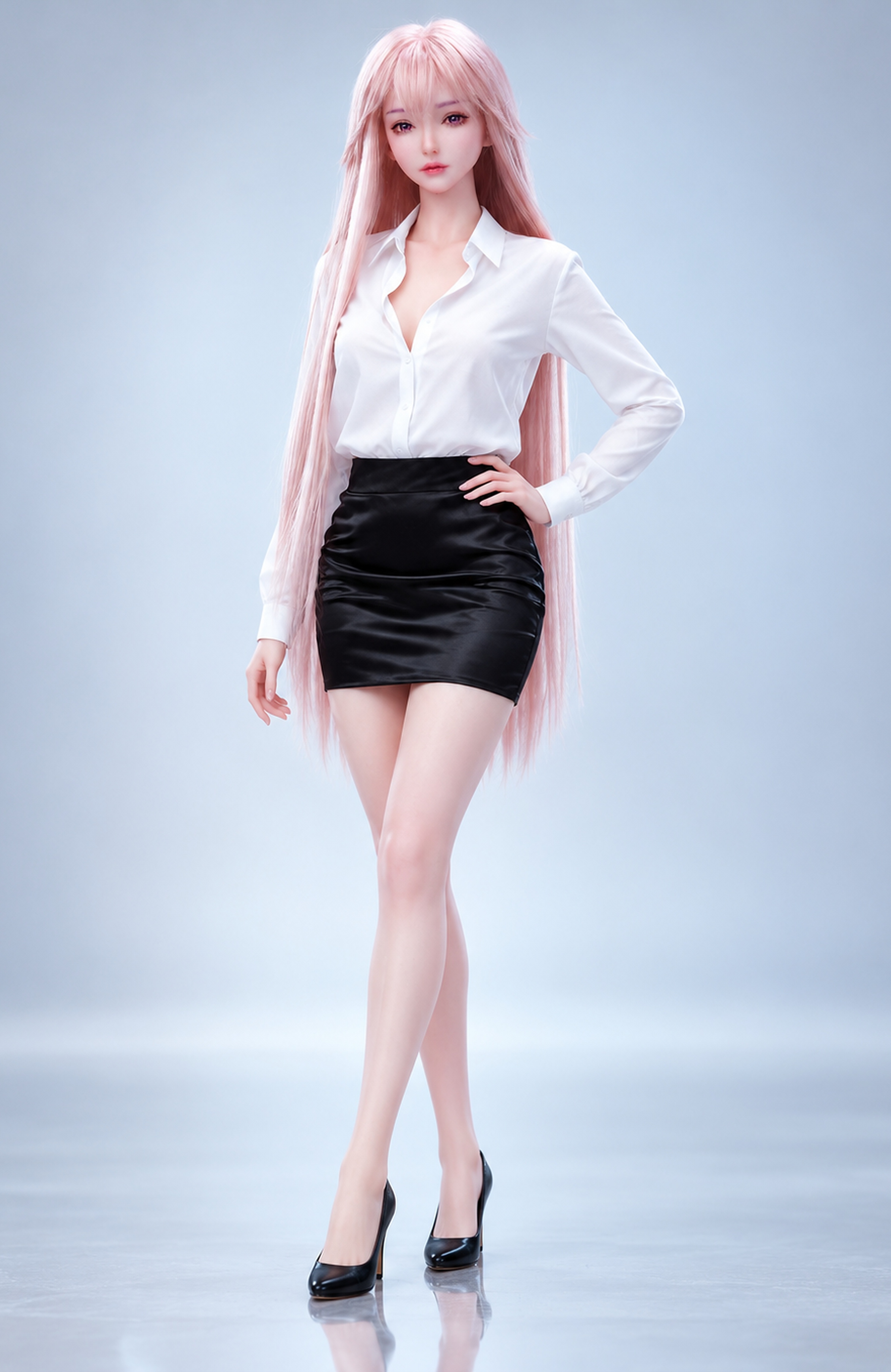 70cm Hana Crystal Mini Soft Silicone Anime Doll – Elegant Fantasy Girl Character Collectible