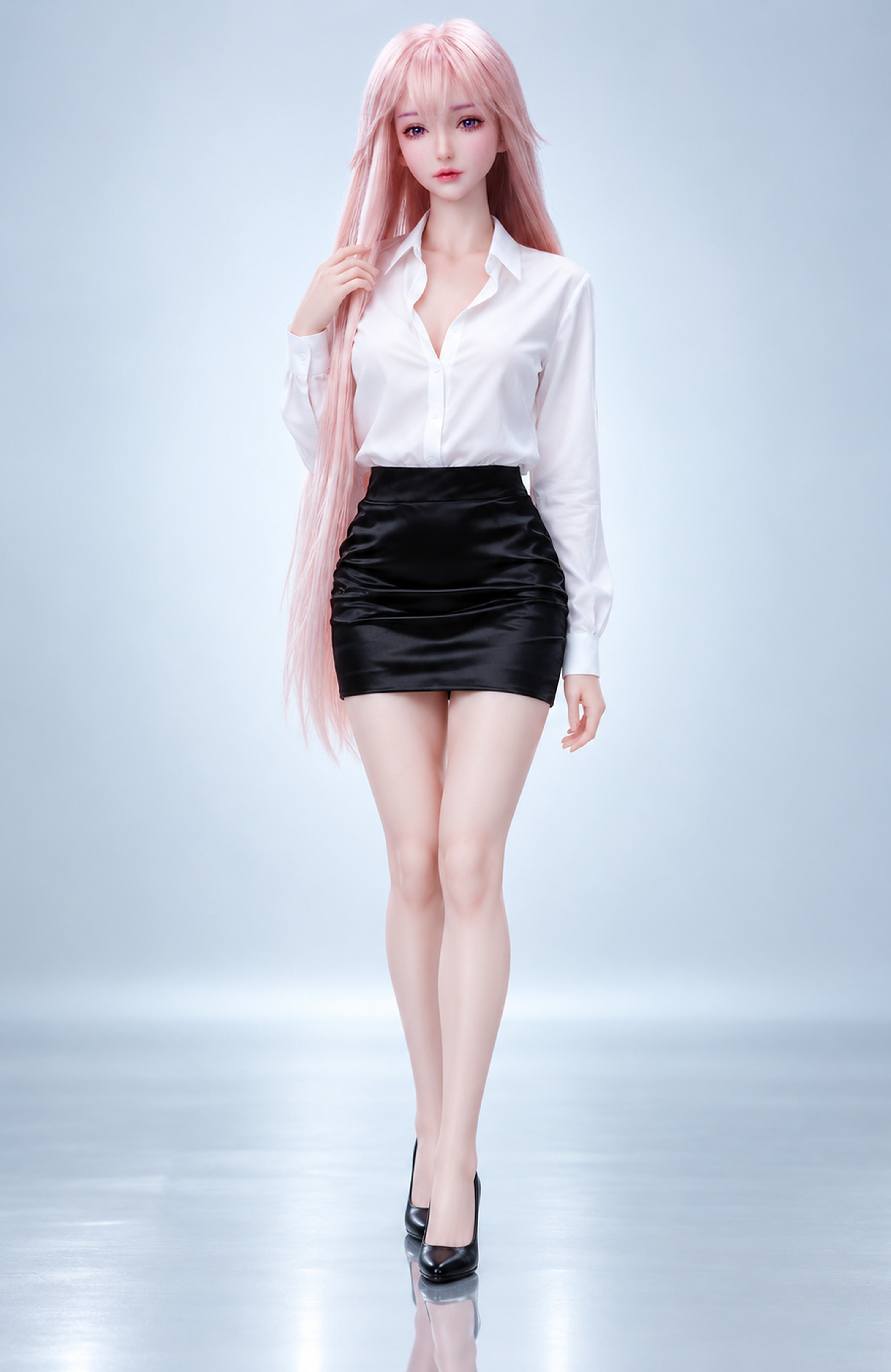 70cm Hana Crystal Mini Soft Silicone Anime Doll – Elegant Fantasy Girl Character Collectible