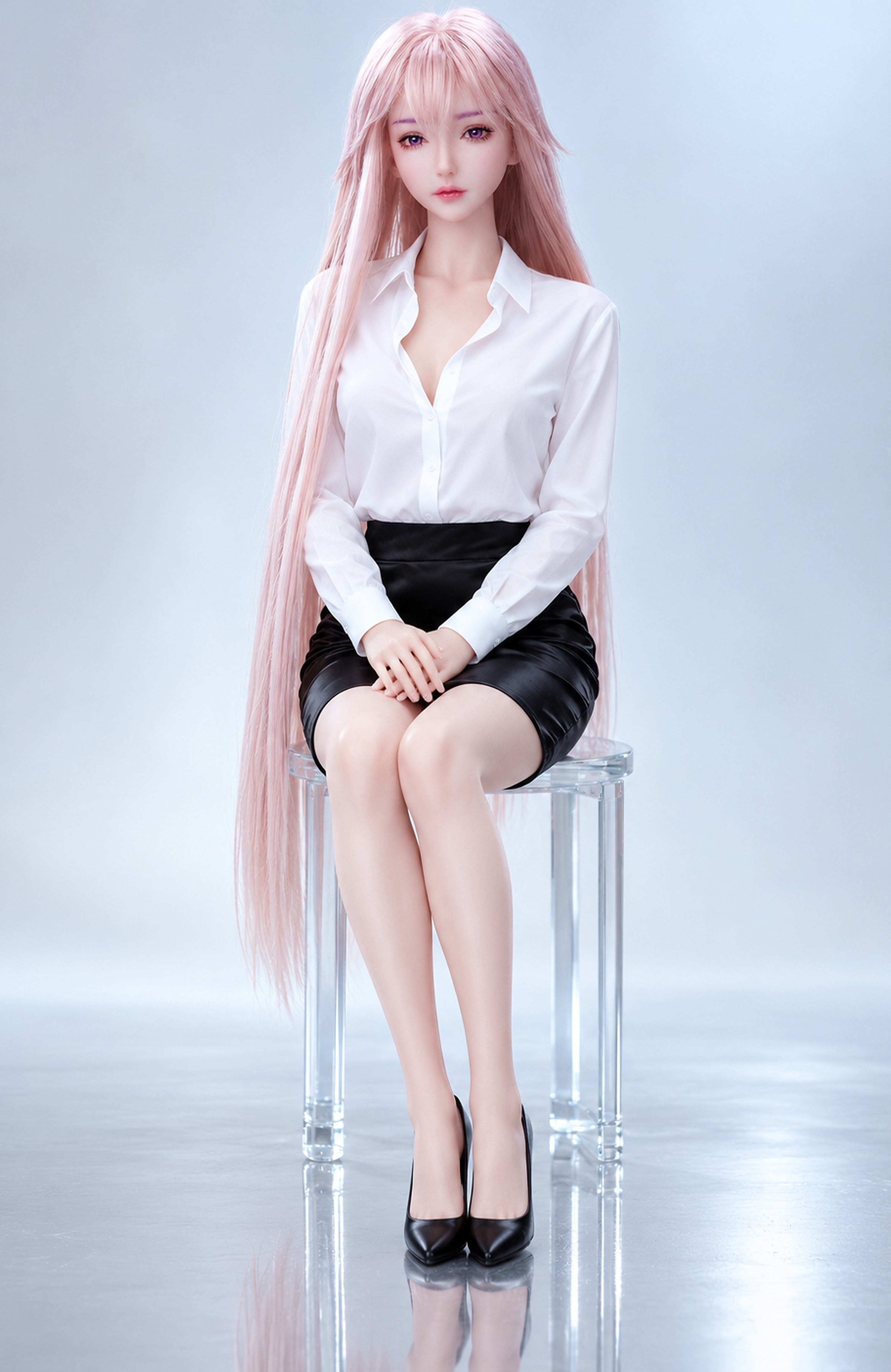 70cm Hana Crystal Mini Soft Silicone Anime Doll – Elegant Fantasy Girl Character Collectible