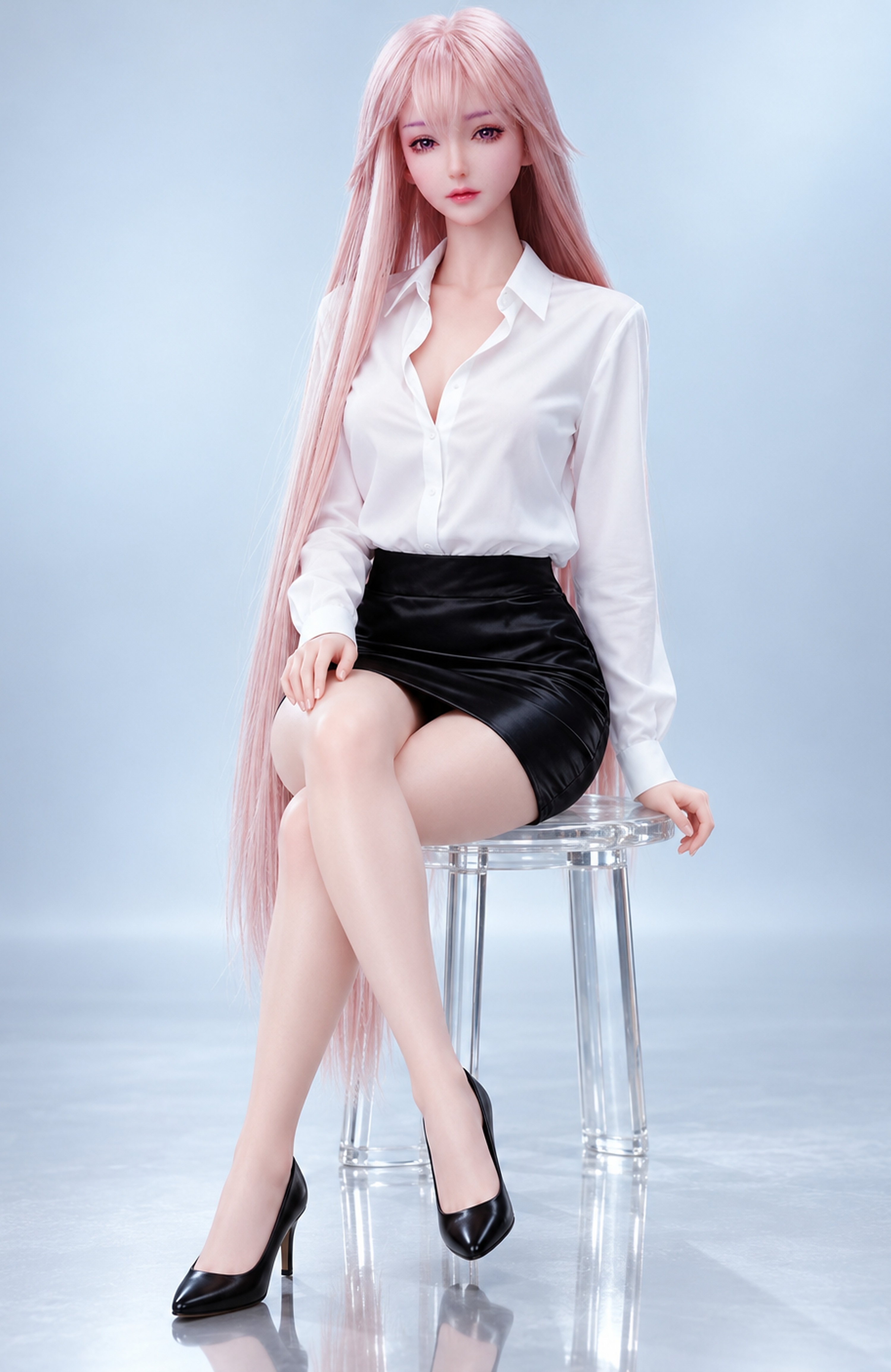 70cm Hana Crystal Mini Soft Silicone Anime Doll – Elegant Fantasy Girl Character Collectible