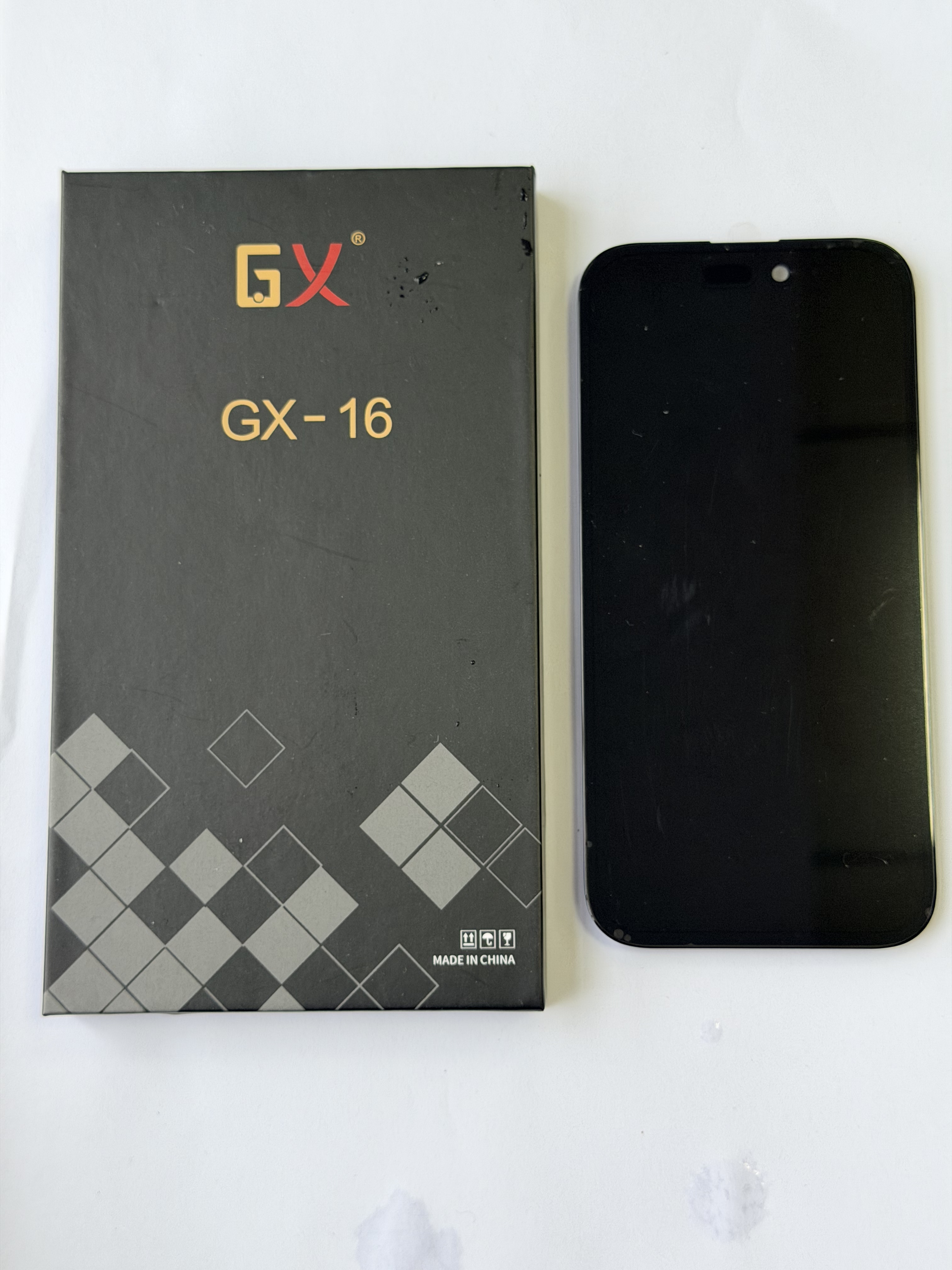 Pantalla OLED Rígida GX para iPhone 16 - True Tone, IC transferible,Rise LCD,Pantalla iPhone 16 OLED GX | Rise LCD