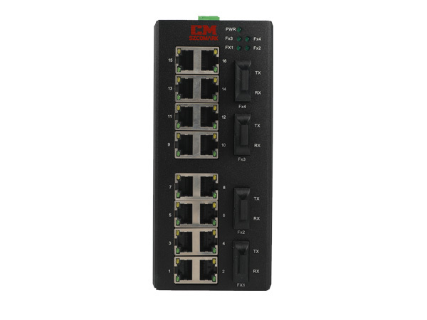 CK4016系列<br>16电2光/4光百兆非网管型工业以太网交换机,讯记科技,CK4016系列<br>16电2光/4光百兆非网管型工业以太网交换机