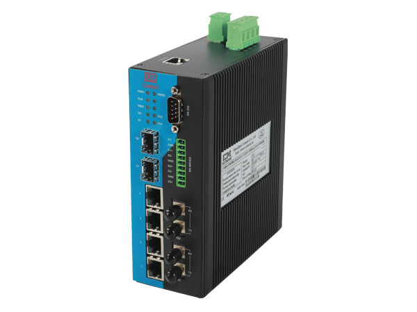 CK6042S/7042S系列<br>4电2光2千兆SFP+4串口MODBUS网管型工业以太网交换机,讯记科技,CK6042S/7042S系列<br>4电2光2千兆SFP+4串口MODBUS网管型工业以太网交换机