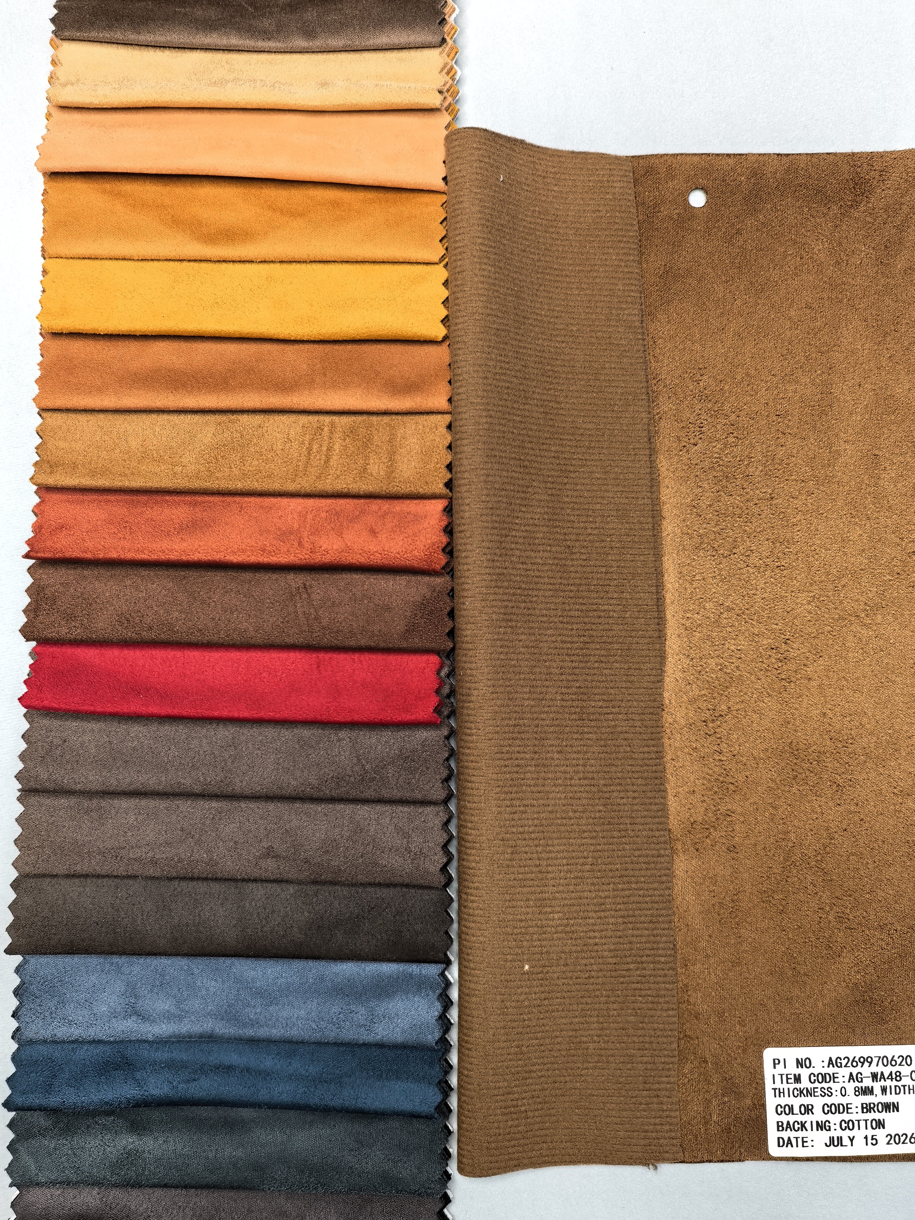 PU suede fabric for footwear, jacket, synthetic leather factory from China
