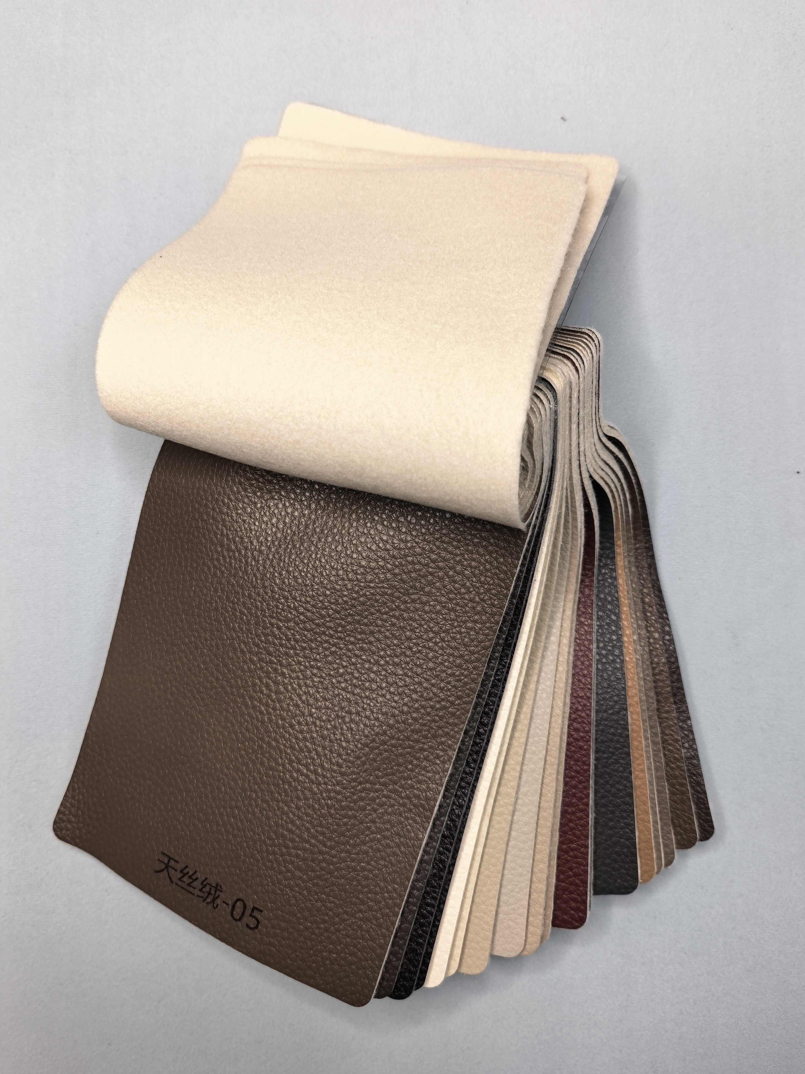 Solvent‑free semi‑silicone synthetic leather,1.0MM, for sofa, car seat, Imitation Cashmere Backing or Cotton Backing.